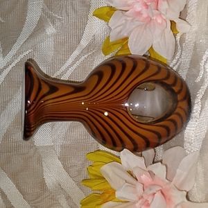 COPY - Beautiful Vintage Handblown Tiger Striped Vase